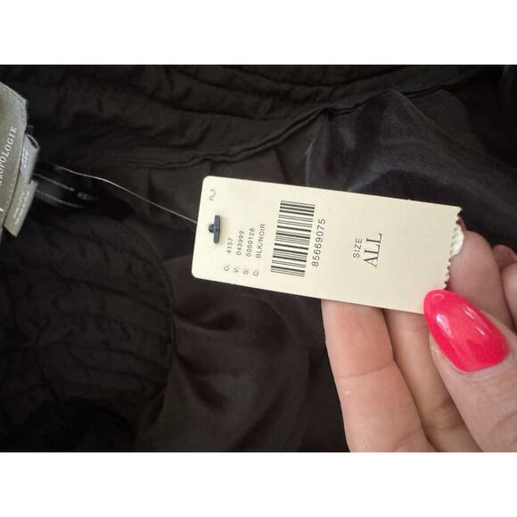 By Anthropologie Ruffle Drama Sleeve Shrug Black NWT One Size Statement Runway - Picture 8 of 16